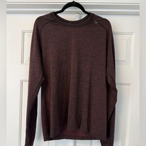 Lululemon Metal Vent Tech Longsleeve T Burgundy Maroon Large